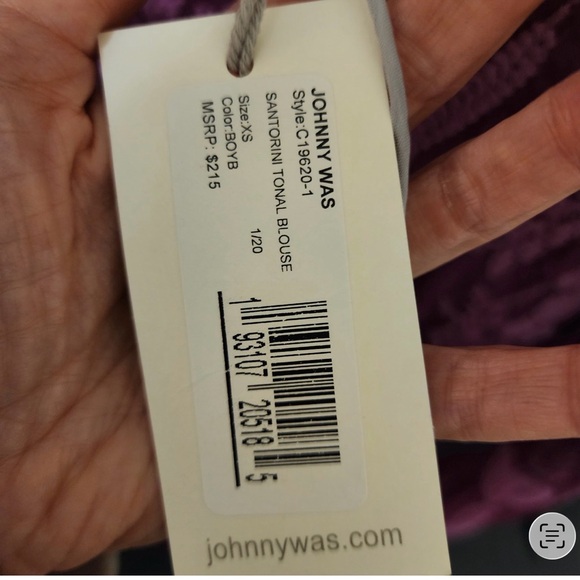 NWT Johnny Was Santorini S Tonal Embroidered Tunic Top Purple Lilac XS - Picture 7 of 9